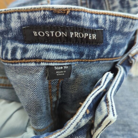 Boston Proper high-rise distressed straight leg Women's Jeans size‎ 10 - Picture 12 of 14
